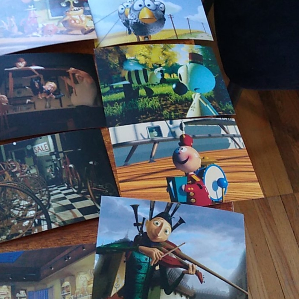 Pixar post cards, 61 collectable postcards.